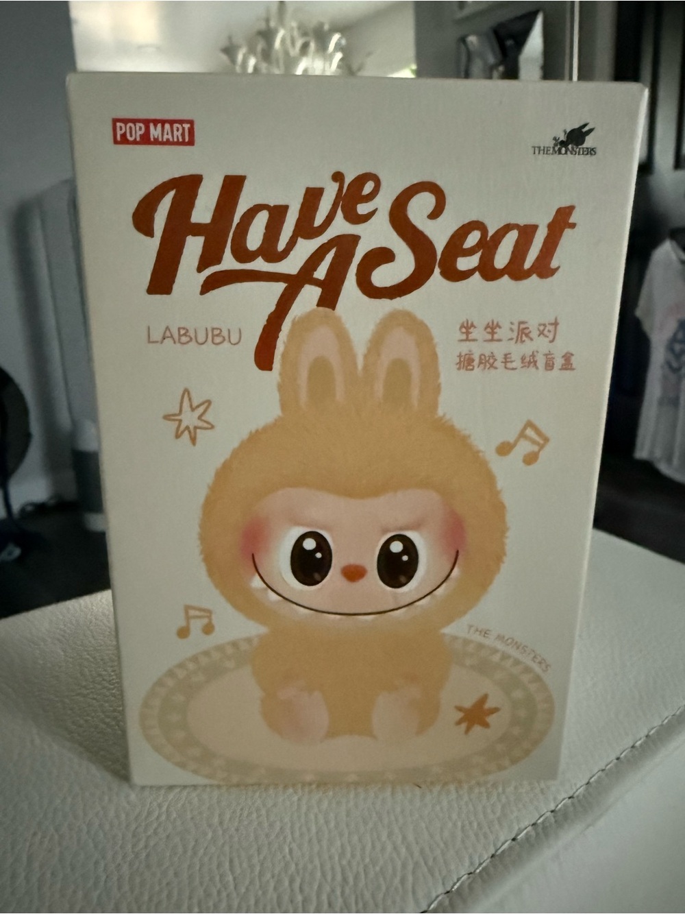 Pop Mart Have A Seat Labubu Plush — Beige Collectible Stuffed Animal HEHE